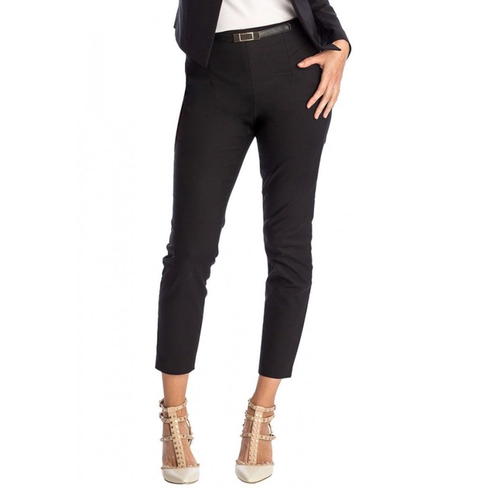Marisa Kenson Black Stretch Skinny Ankle Trouser Pants - size 10 NWT